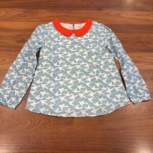 NWOT Size 9-10 Mini Boden Birds Blouse